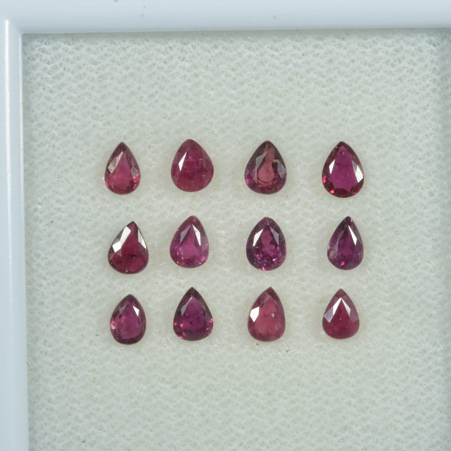 4x3 mm Natural Ruby Loose Gemstone Pear Cut
