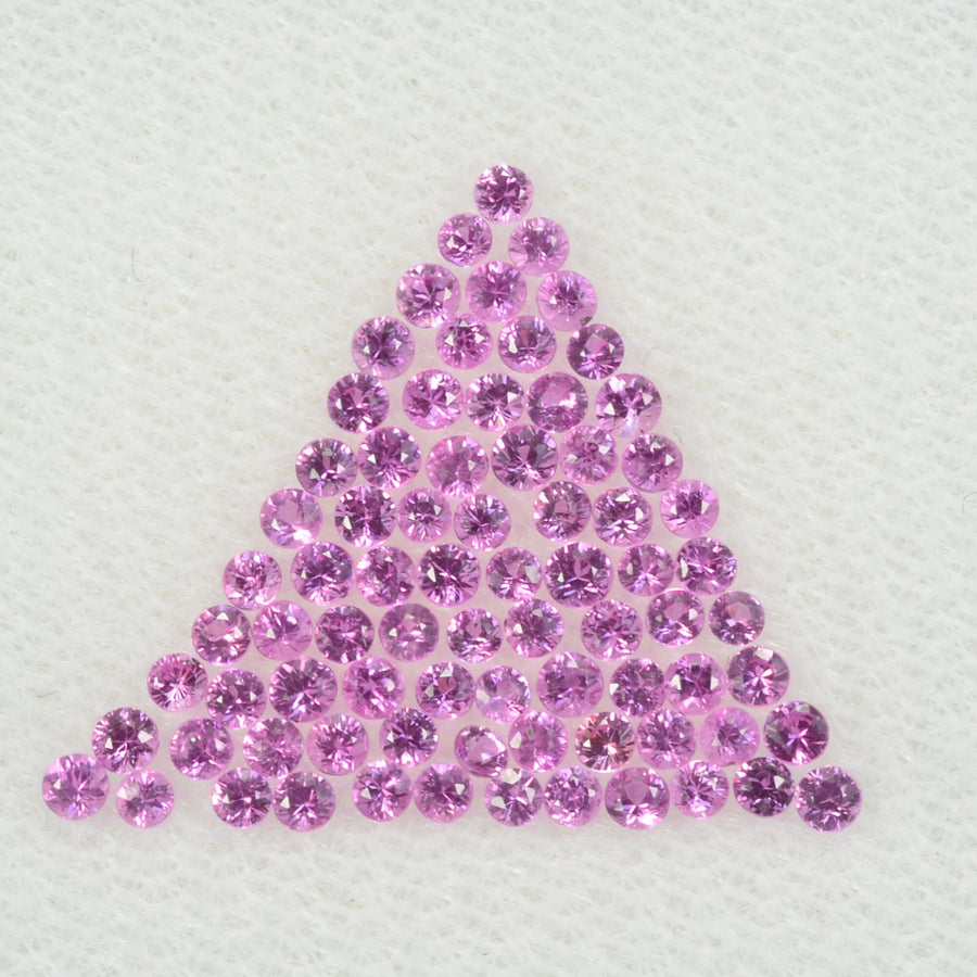 1.4-1.7 mm Natural Pink Sapphire Loose Gemstone Round Diamond Cut Cleanish Quality Color