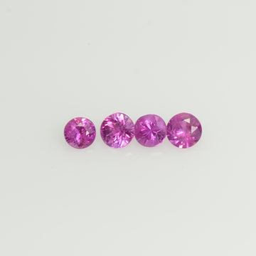 2.6-3.9 mm Natural Pink Sapphire Loose Gemstone Round Diamond Cut Vs Quality