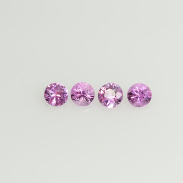 2.5-4 mm Natural Pink Sapphire Loose Gemstone Round Diamond Cut Vs Quality