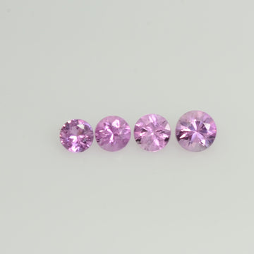 2.5-4.5 mm Natural Pink Sapphire Loose Gemstone Round Diamond Cut Vs Quality