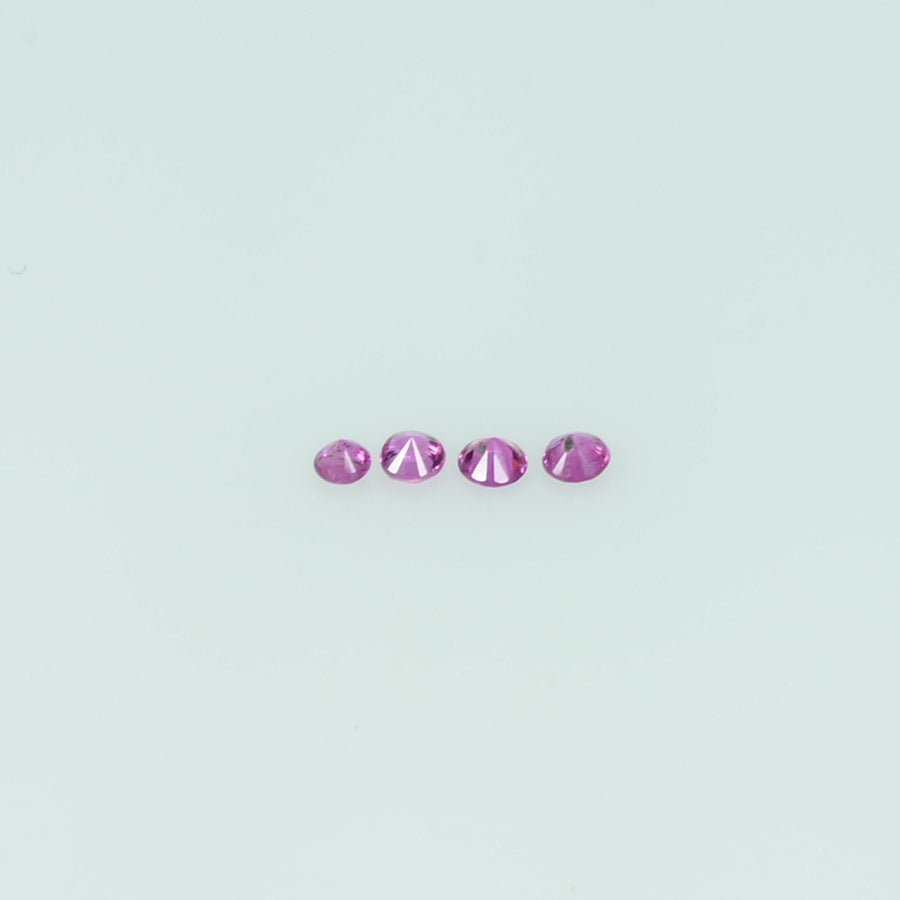 0.8-2.0 mm Natural Pink Sapphire Loose Gemstone Round Diamond Cut Vs Quality A Color