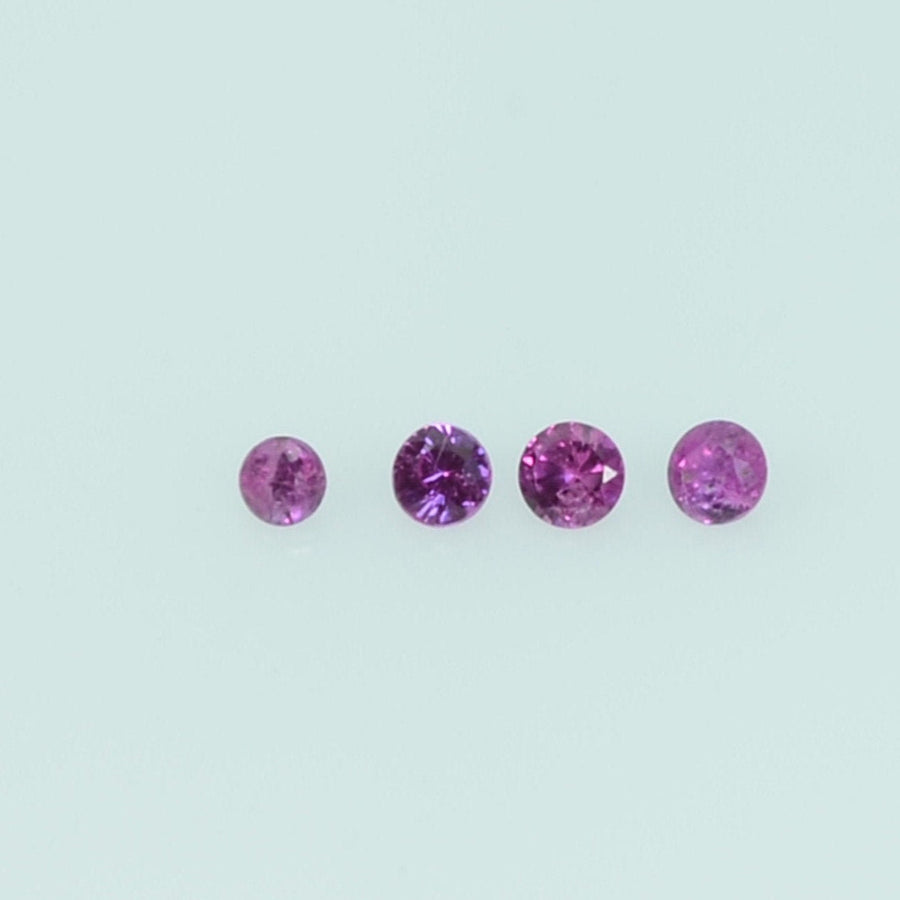 0.8-2.0 mm Natural Pink Sapphire Loose Gemstone Round Diamond Cut Vs Quality A Color