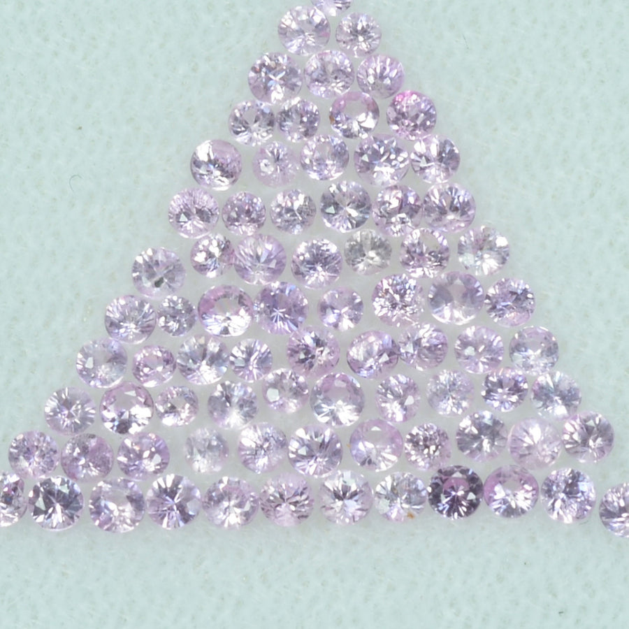 0.8-1.8 mm Natural Pink Sapphire Loose Gemstone Round Diamond Cut Vs Quality Color