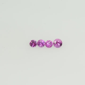 1.8-2.3 mm Natural Pink Sapphire Loose Gemstone Round Diamond Cut Vs Quality A Color