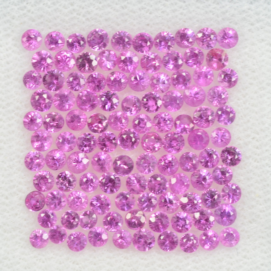 1.8-2.3 mm Natural Pink Sapphire Loose Gemstone Round Diamond Cut Vs Quality A Color