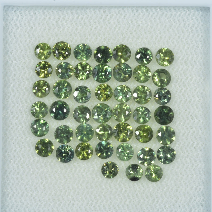 2.5-3.5 mm Natural Green Sapphire Loose Gemstone Round Diamond Cut Vs Quality Color