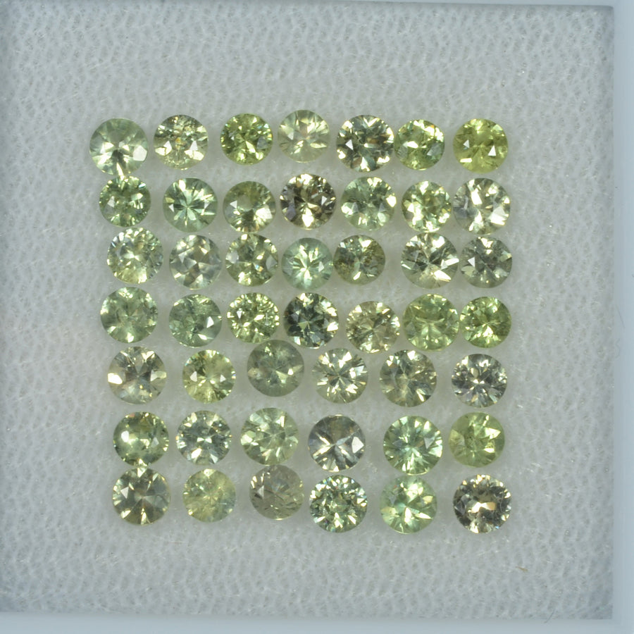 1.4-3.5  mm Natural Green Sapphire Loose Gemstone Round Diamond Cut Vs Quality Color - Thai Gems Export Ltd.