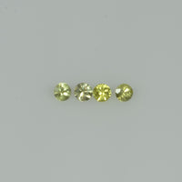 1.4-3.5  mm Natural Yellowish Green Sapphire Loose Gemstone Round Diamond Cut Vs Quality Color
