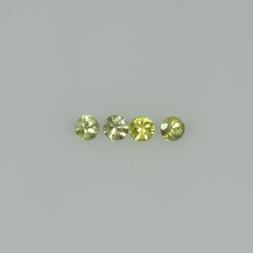 1.4-3.5  mm Natural Yellowish Green Sapphire Loose Gemstone Round Diamond Cut Vs Quality Color