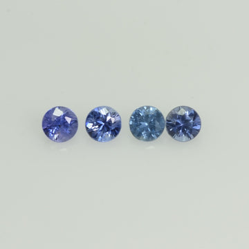 1.2 -4.0 mm Natural Blue Sapphire Loose Gemstone Round Diamond Cut Vs Quality Color