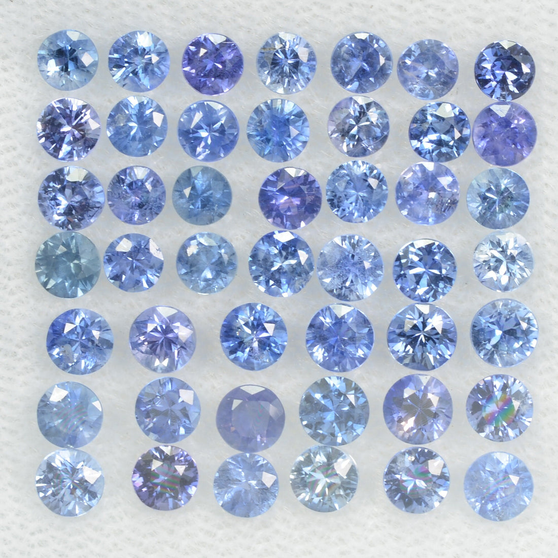 1.2 -4.0 mm Natural Blue Sapphire Loose Gemstone Round Diamond Cut Vs Quality Color