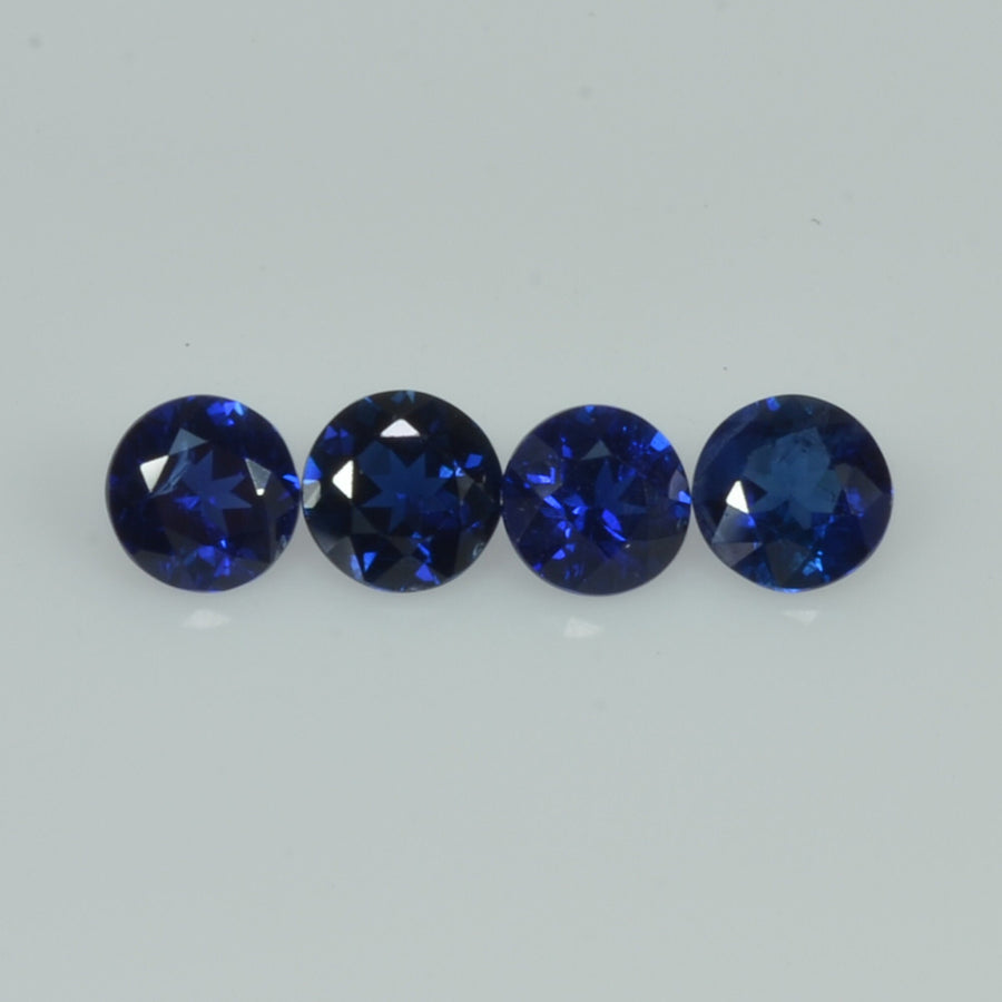 3.8-4.5 mm Natural Blue Sapphire Loose Gemstone Round Diamond Cut Vs Quality Color