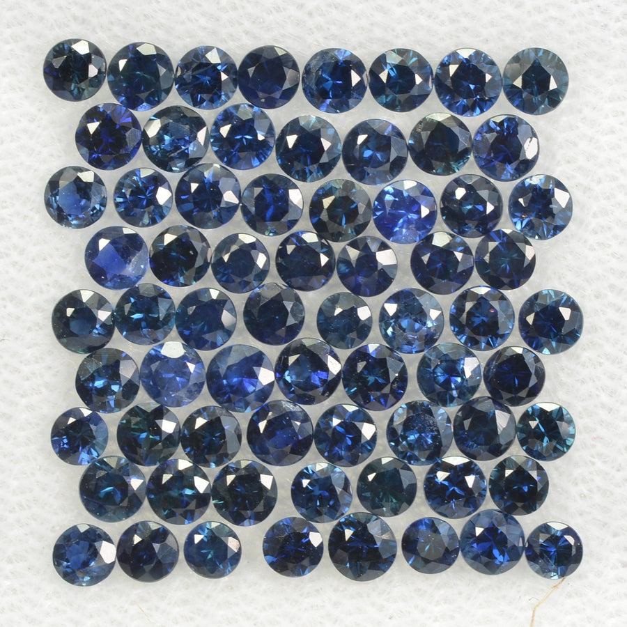 1.9-5.8 mm Natural Blue Sapphire Loose Gemstone Round Diamond Cut Vs Quality A+ Color