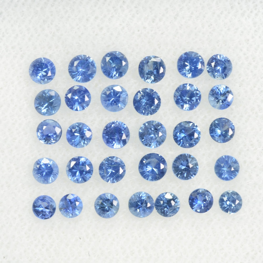 1.2-3.6 mm Natural Blue Sapphire Loose Gemstone Round Diamond Cut Vs Quality Color