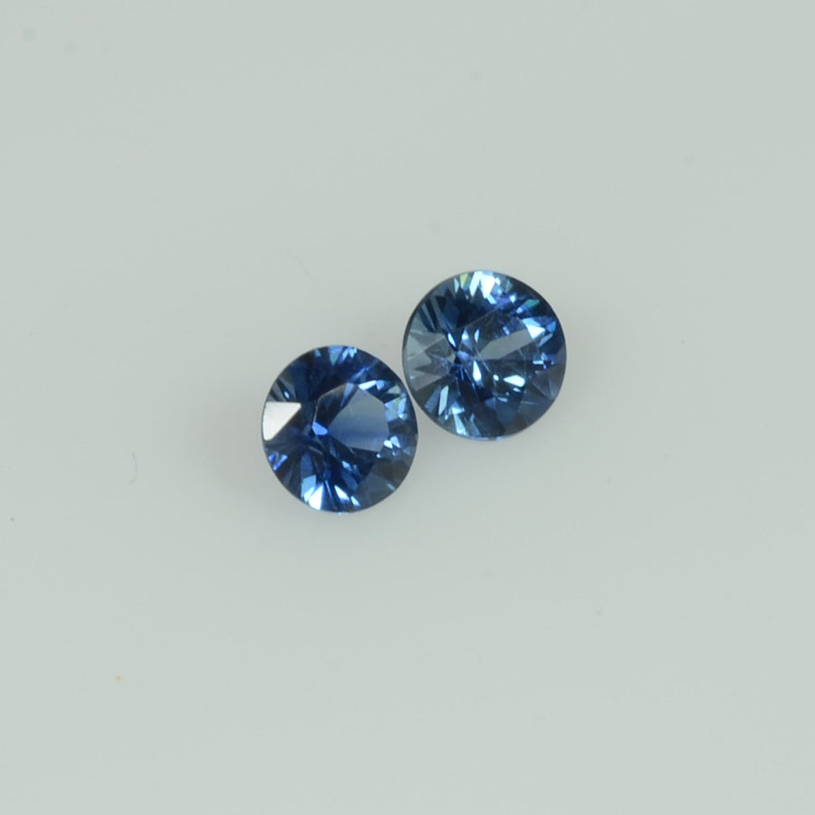 4 - 4.3 mm Natural Blue Sapphire Loose Pair Gemstone Round Cut