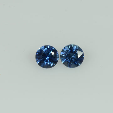 4 - 4.3 mm Natural Blue Sapphire Loose Pair Gemstone Round Cut