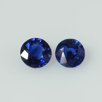 4.3-4.4 mm Natural Blue Sapphire Loose Pair Gemstone Round Cut