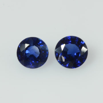 4.5-4.6 mm Natural Blue Sapphire Loose Pair Gemstone Round Cut
