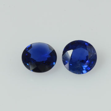 4.6 mm Natural Blue Sapphire Loose Pair Gemstone Round Cut