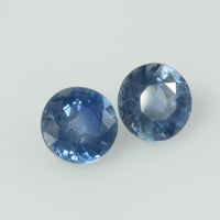 5.0 mm Natural Blue Sapphire Loose Pair Gemstone Round Cut