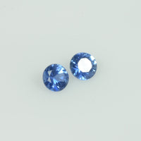 3.7-3.8 mm Natural Blue Sapphire Loose Pair Gemstone Round Cut