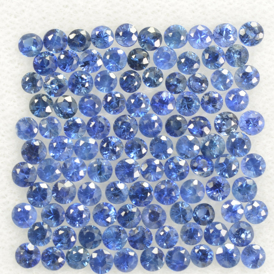 1.6-2.4 mm Natural BlueSapphire Loose Gemstone Round Diamond Cut Vs Quality A Color