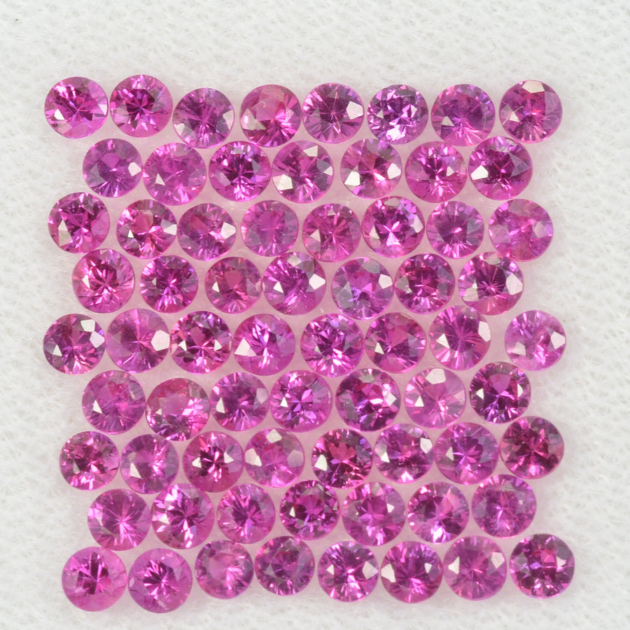 2.5 mm Natural Pink Sapphire Loose Gemstone Round Diamond Cut Cleanish Quality AAA Color