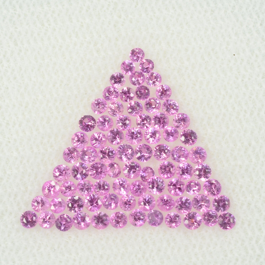 1.4-1.7 mm Natural Pink Sapphire Loose Gemstone Round Diamond Cut Cleanish Quality Color
