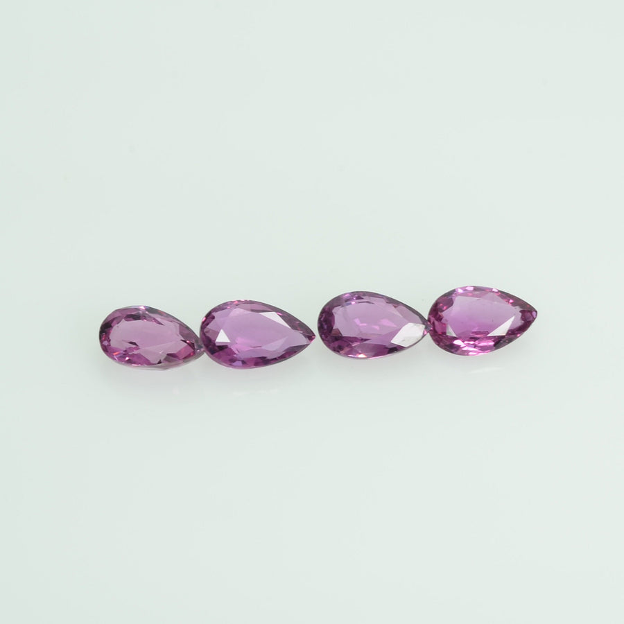 6x4 mm Natural Ruby Loose Gemstone Pear Cut