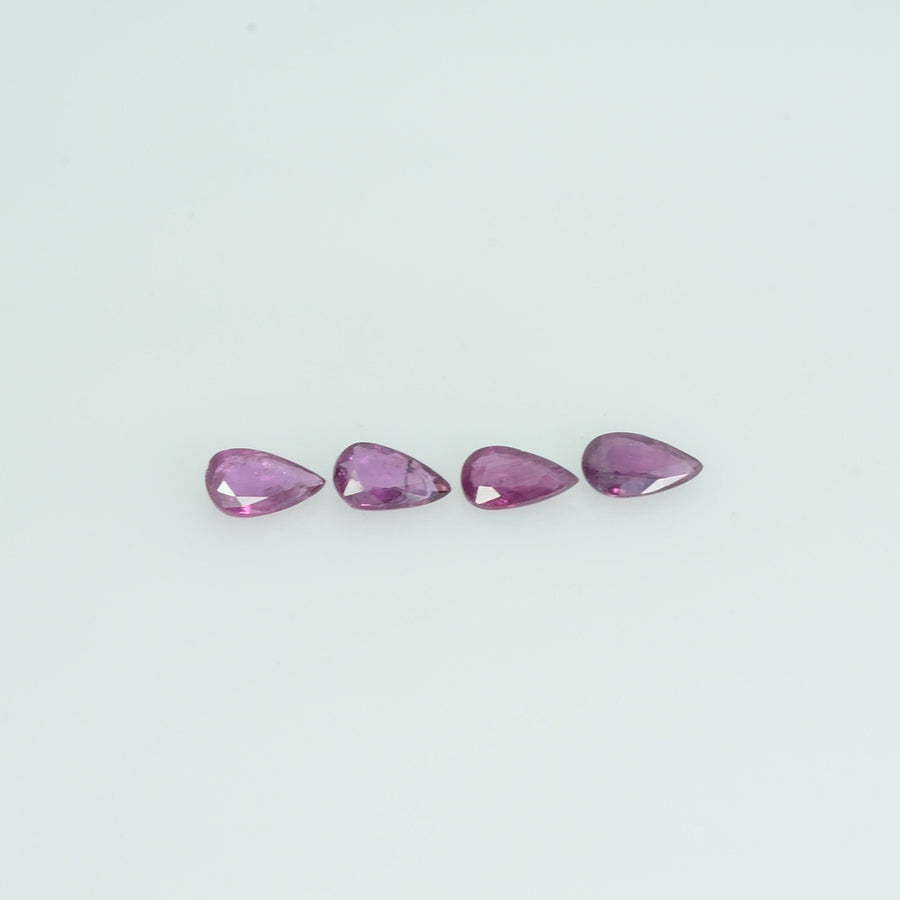 5x3 mm Lot Natural Ruby Loose Gemstone Pear Cut