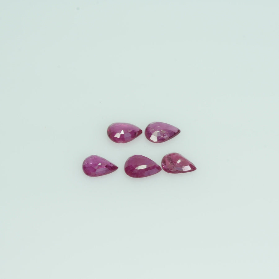 5x4 mm Natural Ruby Loose Gemstone Pear Cut