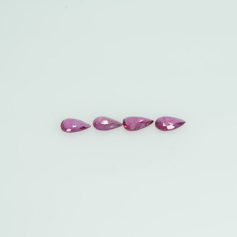 5x3 mm Lot Natural Ruby Loose Gemstone Pear Cut