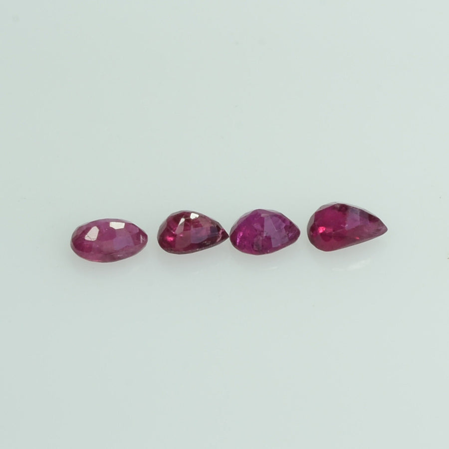 3x2 mm Natural Ruby Loose Gemstone Pear Cut
