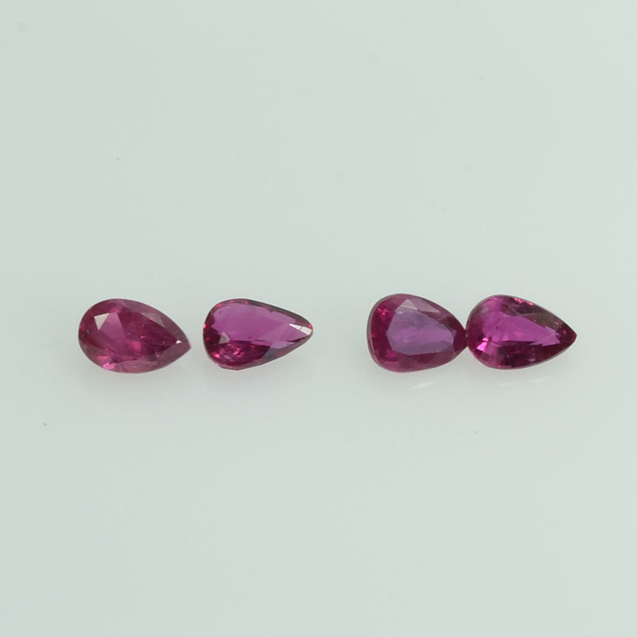 3x2 mm Natural Ruby Loose Gemstone Pear Cut