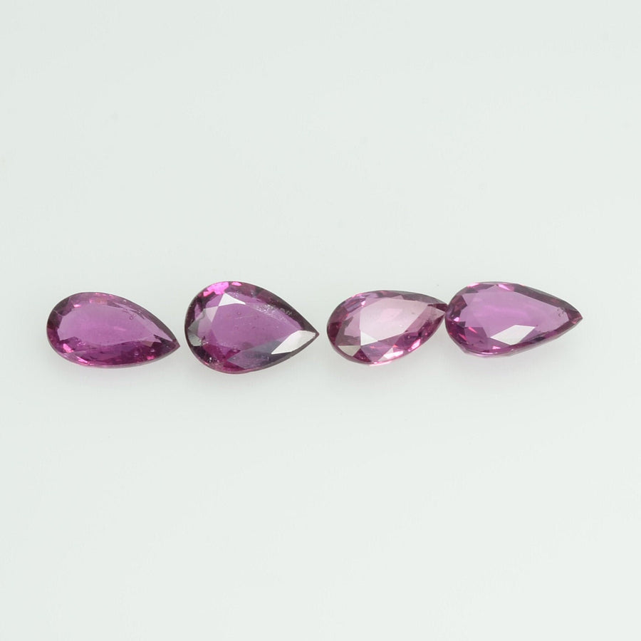 6x4 mm Natural Ruby Loose Gemstone Pear Cut