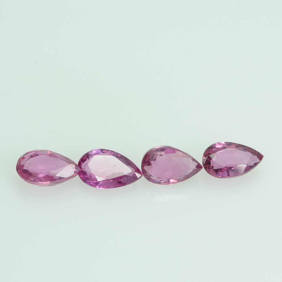 6x4 mm Natural Ruby Loose Gemstone Pear Cut