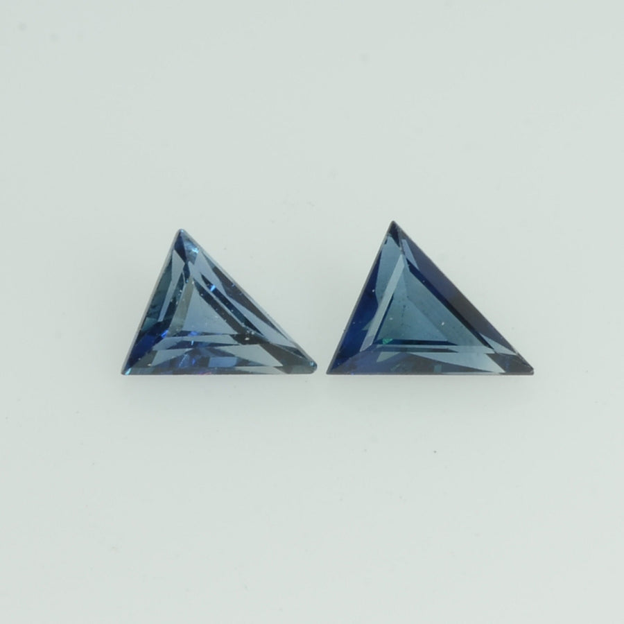 Natural Teal Blue Green Sapphire Loose Gemstone Triangle Cut Pair