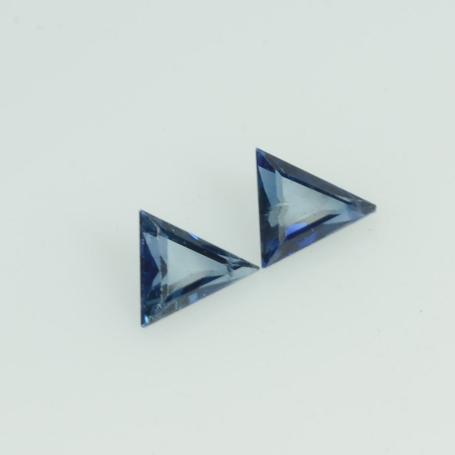 4x3 mm Natural Teal Blue Green Sapphire Loose Gemstone Triangle Cut Pair