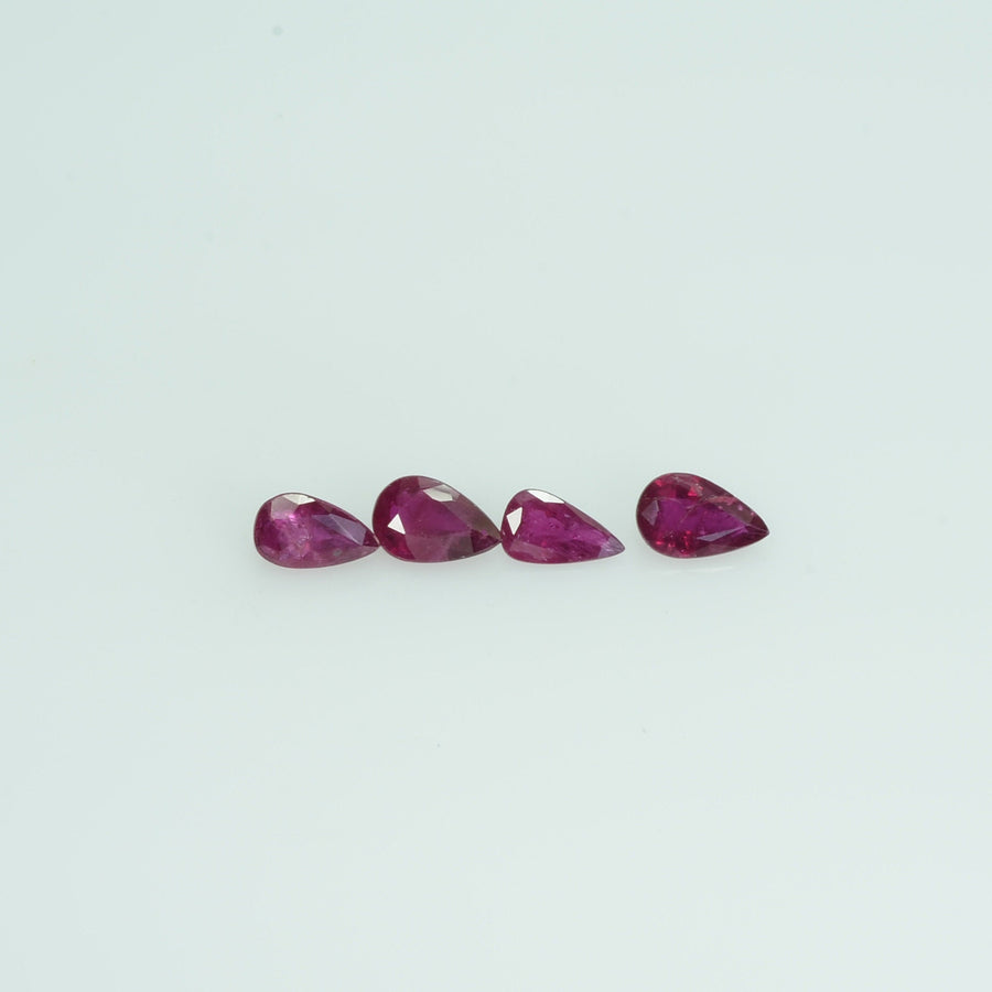 5x3 mm Natural Ruby Loose Gemstone Pear Cut