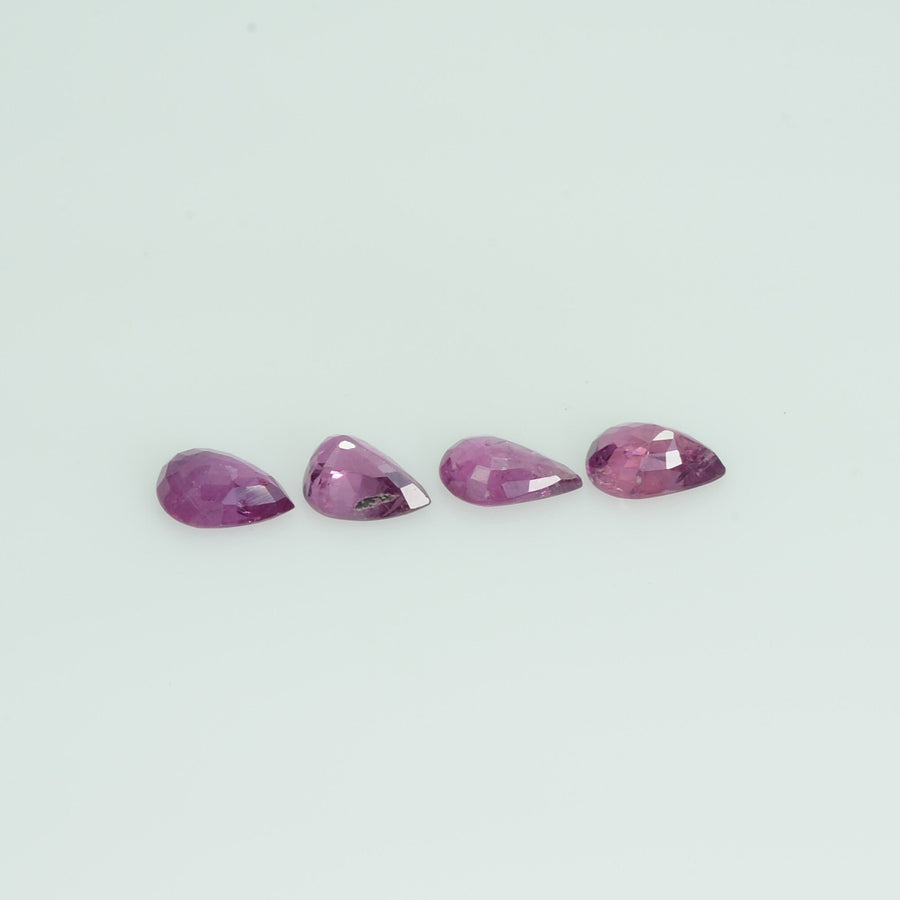 6x4 mm Natural Ruby Loose Gemstone Pear Cut