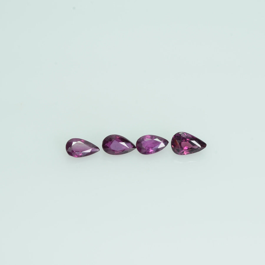 5x3 mm Lot Natural Ruby Loose Gemstone Pear Cut