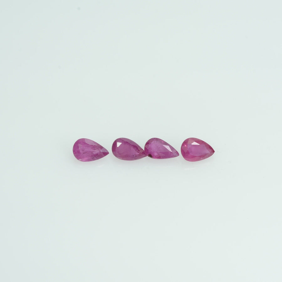 5x3 mm Lot Natural Ruby Loose Gemstone Pear Cut