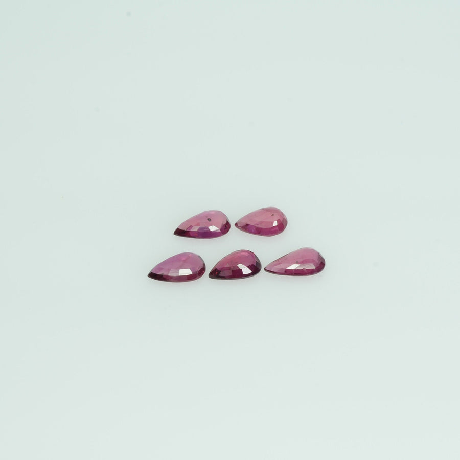 5x3 mm Lot Natural Ruby Loose Gemstone Pear Cut