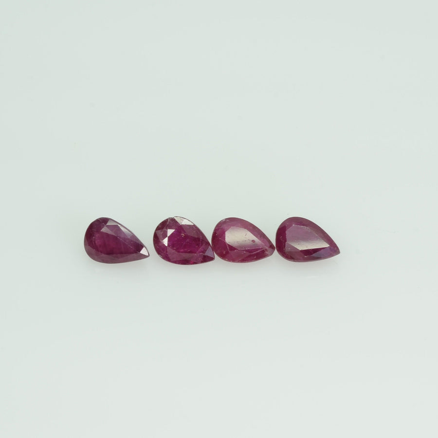 6x4 mm Lot Natural Ruby Loose Gemstone Pear Cut