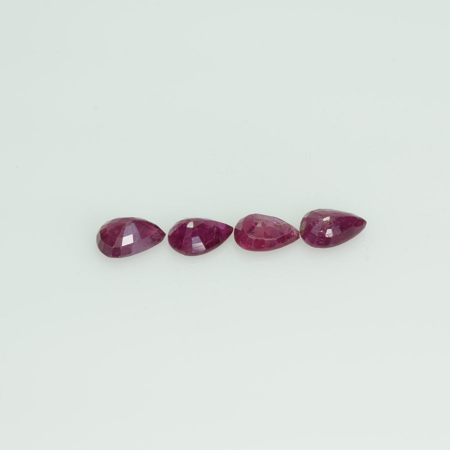 6x4 mm Lot Natural Ruby Loose Gemstone Pear Cut