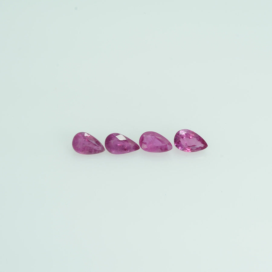 5x3 mm Natural Ruby Loose Gemstone Pear Cut