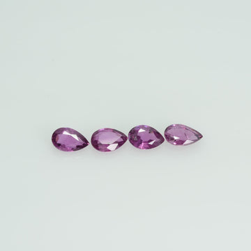 6x4 mm Natural Ruby Loose Gemstone Pear Cut