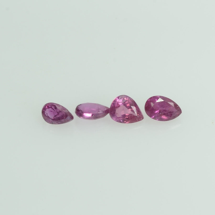 3x2 mm Lot Natural Ruby Loose Gemstone Pear Cut