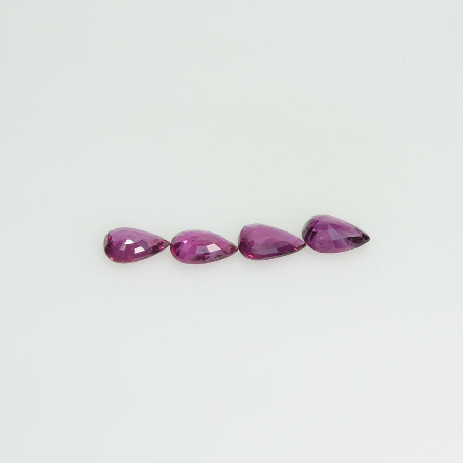 6x4 mm Natural Ruby Loose Gemstone Pear Cut